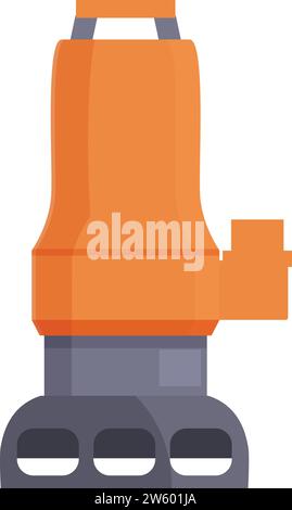 Vecteur de dessin animé d'icône de pompe submersible moderne. Engrenage pour tuyaux. Soupape de traitement Illustration de Vecteur