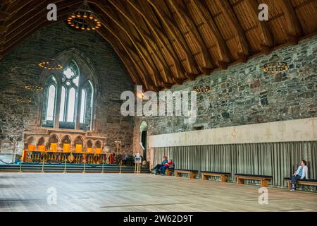 Bergen, Norvège, 29 juin 2023 : la tour Rosenkrantz est considérée comme l'un des monuments les plus importants de la Renaissance. Sur la photo ici, la salle de Håkon. Banque D'Images