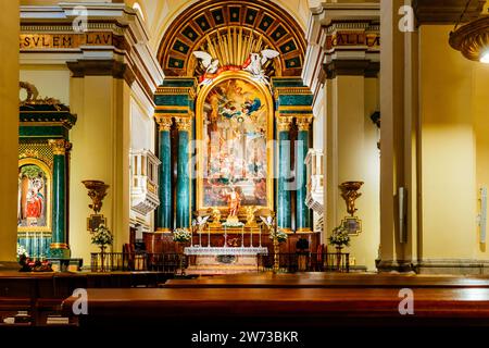 Nef. Église de San Ginés se trouve dans Calle Arenal. Madrid, Comunidad de Madrid, Espagne, Europe Banque D'Images