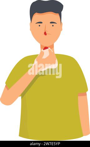 Vecteur de dessin animé d'icône de nosebleed aliment. Saignement du visage et du nez. Douleur sueur Illustration de Vecteur