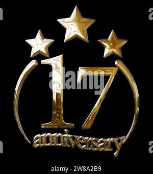 17 ANS D'OR ANNIVERSAIRE Banque D'Images