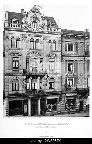 Wohn- und Geschäftshaus Kaiserstr. 94 Karlsruhe, Architekt Camill Frei aus Karlsruhe, Tafel 14, Kick Jahrgang I. Banque D'Images