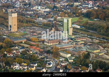 Vue aérienne, ancienne mine DSK Lippe Westerholt, nouveau quartier pour le travail et la vie respectueux du climat, Egonstraße, sur les limites de la ville de Gelsenkirchen, s Banque D'Images