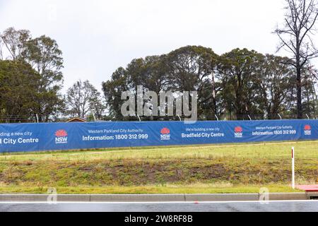 WESTERN Parkland City Authority développe la troisième ville de Sydney, Bradfield, près de l'aéroport de Western Sydney Badgerys creek, Nouvelle-Galles du Sud, Australie Banque D'Images