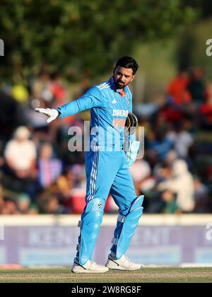 PAARL, AFRIQUE DU SUD - DÉCEMBRE 21 : le capitaine indien KL Rahul lors du 3e One Day International Match entre l'Afrique du Sud et l'Inde au Boland Park le 21 décembre 2023 à Paarl, Afrique du Sud. Photo de Shaun Roy/Alamy Live News Banque D'Images