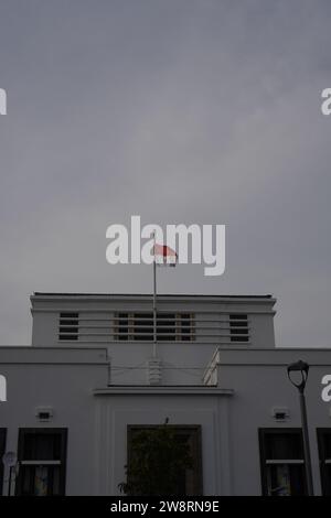 semble magnifique d'un bâtiment bancaire avec un design classique Banque D'Images