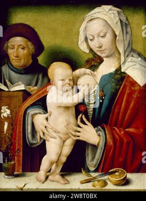 Atelier de Joos van Cleve - la Sainte famille, Banque D'Images