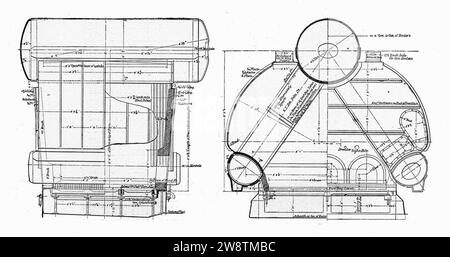 Chaudière Yarrow, sections (Rankin Kennedy, Modern Engines, vol VI). Banque D'Images