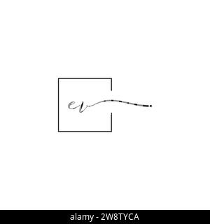 Concept de logo EV siganture dans un design professionnel de haute qualité qui imprimera bien sur tous les supports d'impression Illustration de Vecteur