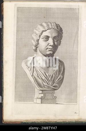 YR0627815 buste de femme avec cheveux ondulés de longueur moyenne. Banque D'Images