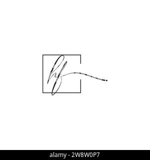 Concept de logo de siganture HF dans la conception professionnelle de haute qualité qui imprimera bien sur tous les supports d'impression Illustration de Vecteur