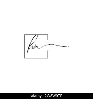 Concept de logo HN siganture dans la conception professionnelle de haute qualité qui imprimera bien sur tous les supports d'impression Illustration de Vecteur