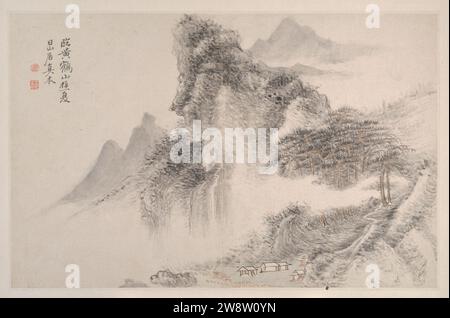 Yun Shouping - paysages à la manière des maîtres Song et Yuan Banque D'Images