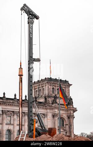 Chantier en face du Reichstag Berlin Banque D'Images