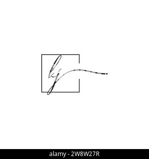 Concept de logo de siganture de KJ dans la conception professionnelle de haute qualité qui imprimera bien sur tous les supports d'impression Illustration de Vecteur