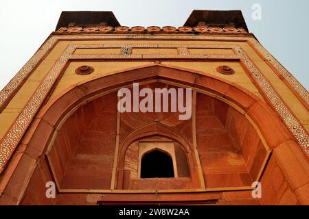 Vue partielle de King's Gate, Fatehpur Sikri, Uttar Pradesh, Inde Banque D'Images