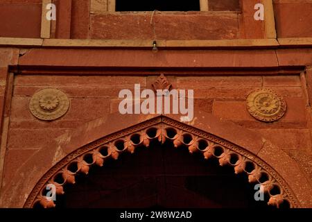 Vue partielle de King's Gate, Fatehpur Sikri, Uttar Pradesh, Inde Banque D'Images