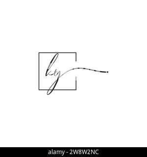 Concept de logo de siganture de KY dans la conception professionnelle de haute qualité qui imprimera bien sur tous les supports d'impression Illustration de Vecteur