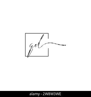 Concept de logo de siganture de QD dans la conception professionnelle de haute qualité qui imprimera bien sur tous les supports d'impression Illustration de Vecteur