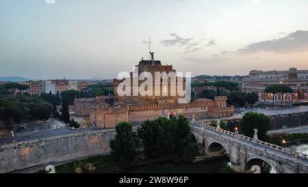 Drone photo château saint Angel Rome Italie Europe Banque D'Images