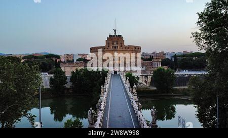 Drone photo château saint Angel Rome Italie Europe Banque D'Images