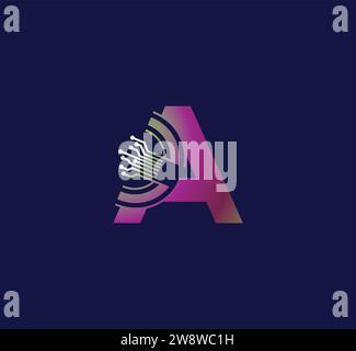 Logo Letter Technology. Avec le service de communication. Design moderne Illustration de Vecteur