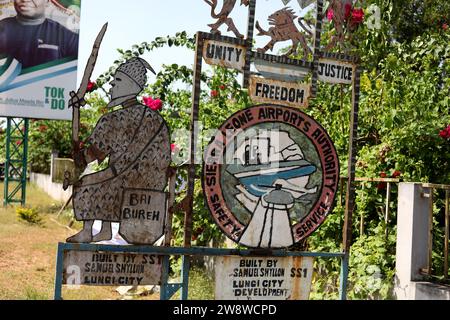 Vues générales de la vie de plage à Lungi-Town, Freetown, Sierra Leone, Afrique. Banque D'Images