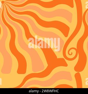 Imprimés de style dessin animé avec fleurs et champignons, verres et éléments rétro. Free Spirit Fun backgrounds.Bohemian Seamless Patterns des années 70 Illustration de Vecteur