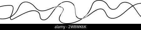 Motif de lignes ondulées sans couture avec des calamités abstraites sinueuses dans un design de wiggle psychédélique. Illustration vectorielle plate isolée sur fond blanc. Illustration de Vecteur