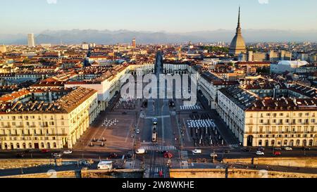 Drone photo Piazza Vittorio Turin Italie Europe Banque D'Images