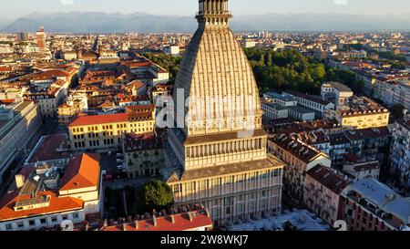 Drone photo Mole Antonelliana Turin Italie Europe Banque D'Images