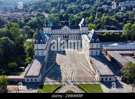 Drone photo Château Valentino Turin Italie Europe Banque D'Images