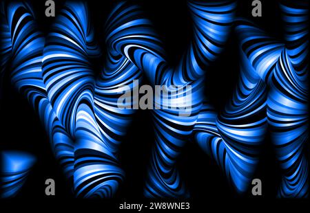 lignes abstraites et vagues de couleur bleue Banque D'Images