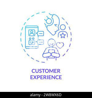 Concept d'icône de l'expérience client à gradient simple de ligne fine Illustration de Vecteur