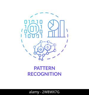 Notion : icône de reconnaissance de formes en dégradé simple avec trait fin Illustration de Vecteur