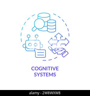 Concept d'icône de systèmes cognitifs à gradient simple de ligne mince Illustration de Vecteur