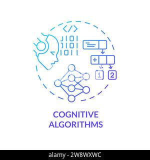 Concept d'icône des algorithmes cognitifs à gradient simple de ligne mince Illustration de Vecteur