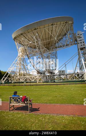 Royaume-Uni, Angleterre, Cheshire, Goostrey, Université de Manchester, Jodrell Bank, le radiotélescope Lovell Banque D'Images