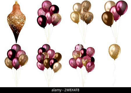 Infusez vos dessins avec charme festif en utilisant Color Christmas Ornament Clipart. Graphismes dynamiques et polyvalents pour ajouter de la joie de Noël à votre projet créatif Banque D'Images