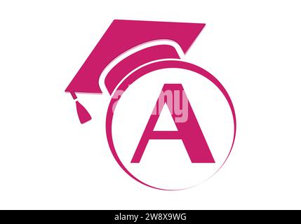 Letter A Education and graduation Logo Design Vector Template. Illustration de Vecteur