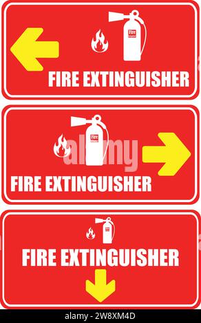 Collection d'icônes d'indication d'incendie | instructions d'extincteur acceptable | panneau extincteur | incendie et sécurité Illustration de Vecteur