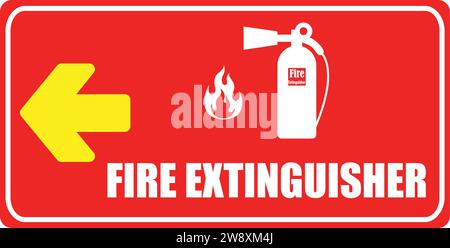 Icône d'indication d'incendie | Direction de l'extincteur acceptable | panneau extincteur | incendie et sécurité Illustration de Vecteur