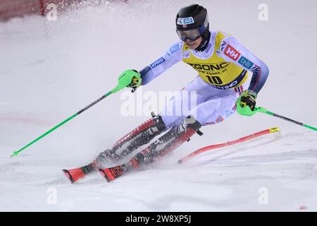 Madonna Di Campiglio, Italie. 22 décembre 2023. Alexander Steen Olsen (NOR) participe à la coupe du monde de ski alpin Audi FIS, Menâ&#x80;&#x99;s Slalom sur 3Tre Slope à Madonna di Campiglio le 22 décembre 2023, trente, Italie. Crédit : Agence photo indépendante/Alamy Live News Banque D'Images