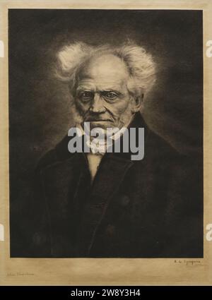 Arthur Schopenhauer (1788-1860) Philosophe allemand. Portrait de Rogelio de Egusquiza (1845-1915), 1885-1888. Gravure sur papier, 462 x 360 mm. Musée du Prado. Madrid. Espagne. Auteur : Rogelio de Egusquiza y Barrena (1845-1915). Peintre espagnol. Banque D'Images