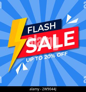 modèle de bannière de vente flash. vente flash offre la conception de bannière Illustration de Vecteur