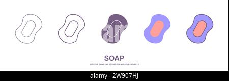 Icône hygiène. Vecteur d'icône SOAP. Symbole de contour unique de haute qualité pour la conception Web ou l'application mobile. Signe de ligne mince pour logo de conception. pictogramme de contour Illustration de Vecteur