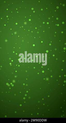 Fond de noël superposé pour les chutes de neige. Flocons de neige subtils et étoiles sur fond vert de noël. Couche de neige festive. Vecteur vertical il Illustration de Vecteur