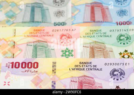 Monnaie CFA d'Afrique centrale - franc un fond d'affaires Banque D'Images