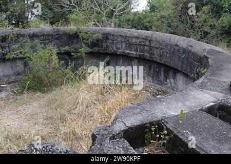 Batterie d'armes à feu, reliques militaires du mont Davis, île de Hong Kong, Hong Kong, Chine 21 décembre 2023 Banque D'Images