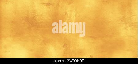 vieux fond de papier. Mur fissuré doré. Fond d'or abstrait. Papier doré horizontal chromé Banque D'Images